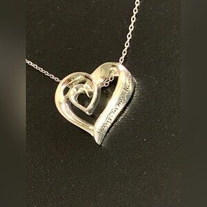 Sterling Silver Always In My Heart Pendant Necklace Double Intertwined 19.1/2”